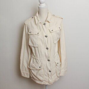 Free People Utility Jacket Women Medium Cream